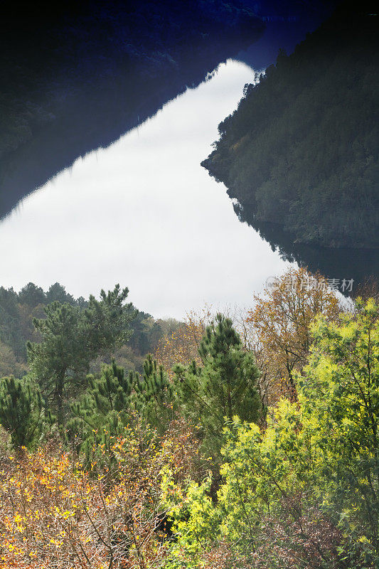 河Sil峡谷，Ribeira Sacra，加利西亚，西班牙。